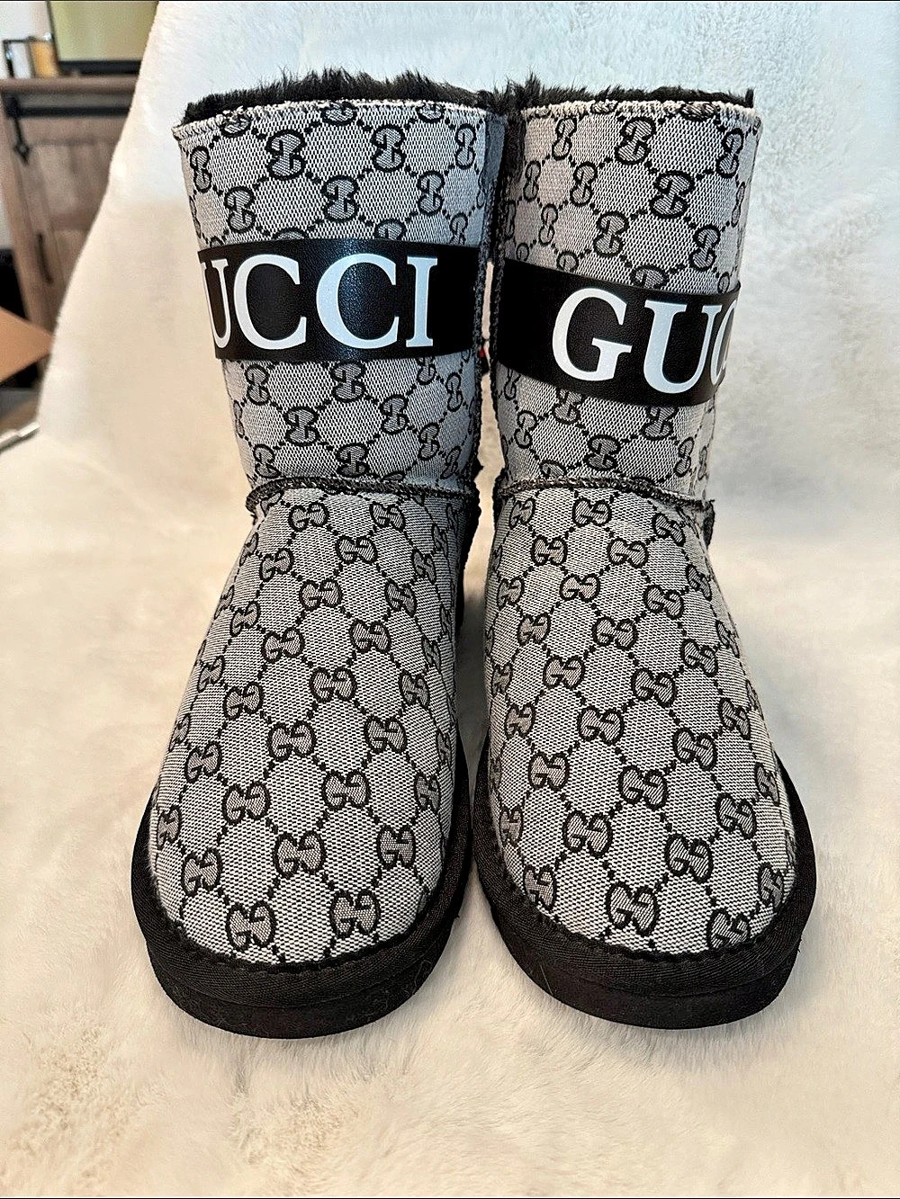 Monogram Ribbon Winter Boots US 10